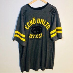 Ecko Unlimited Gray & Yellow Tee 3X